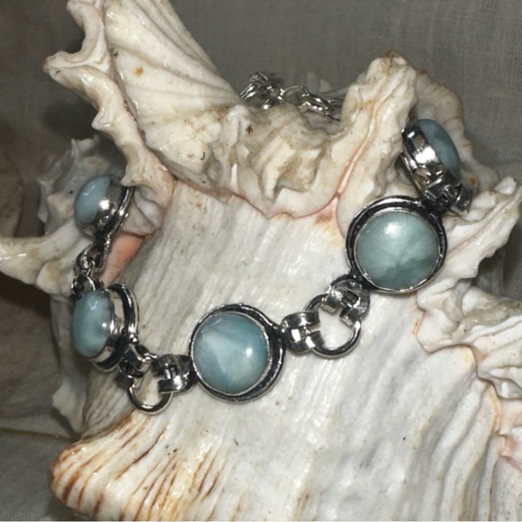 Caribbean Larimar Multi Gem  handcrafted bracelet - Picture 5 of 12